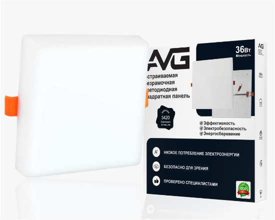 Led պանել քառակուսի առանց շրջանակ 36W-4K (N.W) - ի նկար