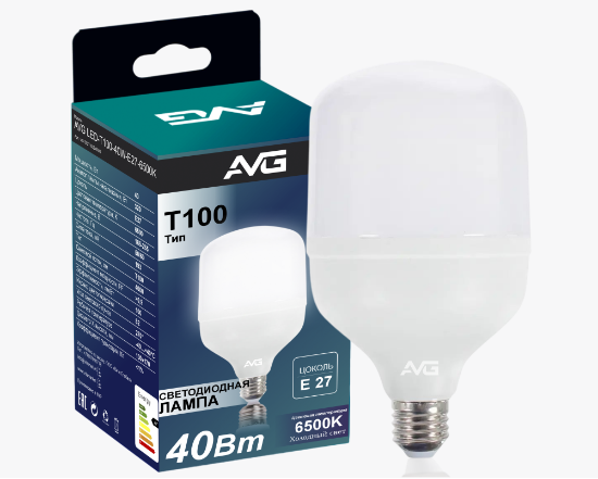 Լուսադիոդային լամպ AVG LED T100-40W-E27-6K - ի նկար
