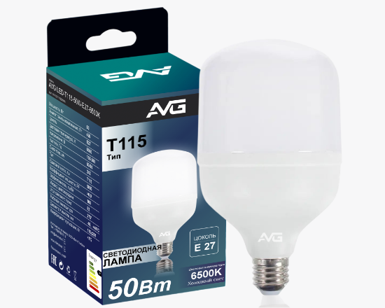 Լուսադիոդային լամպ AVG LED T115-50W-E27-6K - ի նկար