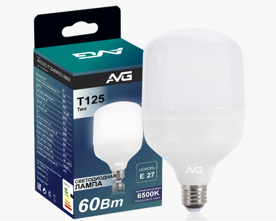 Լուսադիոդային լամպ AVG LED T125-60W-E27-6K - ի նկար