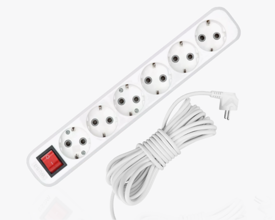 MGP-347 Երկարացման լարի բլոկ լարով 7մ, 6 տեղ. հողանցումով ON/OFF - ի նկար