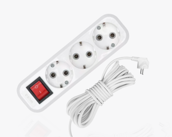 MGP-212 Երկարացման լարի բլոկ լարով 2մ,  3 տեղ. հողանցումով ON/OFF - ի նկար