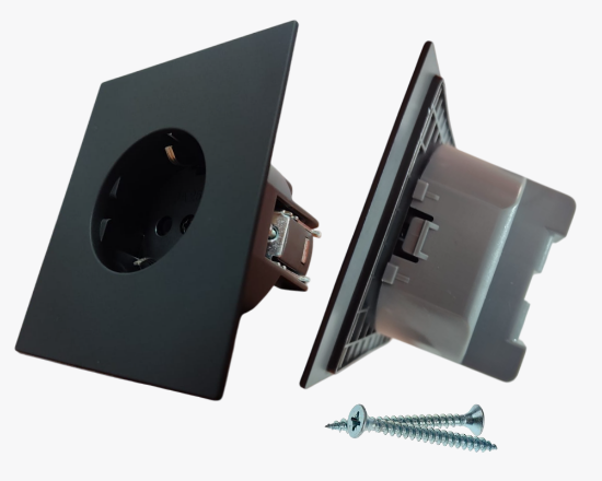 CC-PJ-08 Սև 2P վարդակ հողանցումով (10) - ի նկար