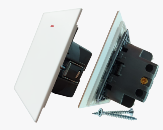 CC-PJ-03 Սպիտակ անջատիչ 1 ստեղնով, ինդիկատորով (10) - ի նկար