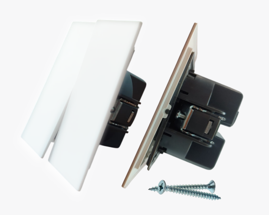 CC-PJ-02 Սպիտակ անջատիչ 2 ստեղնով (10) - ի նկար