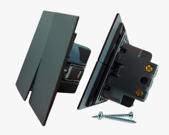 CC-PJ-02 Մոխրագույն անջատիչ 2 ստեղնով (10) - ի նկար