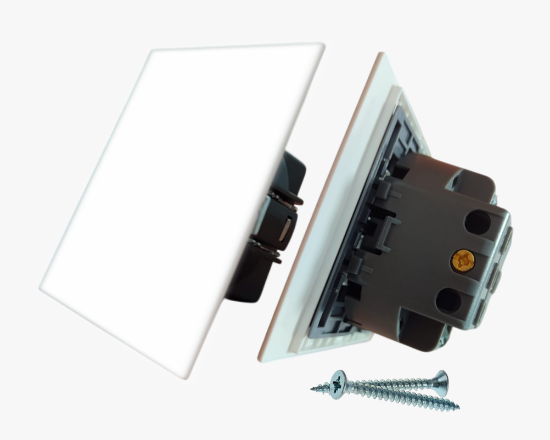 CC-PJ-01 Սպիտակ անջատիչ 1 ստեղնով (10) - ի նկար