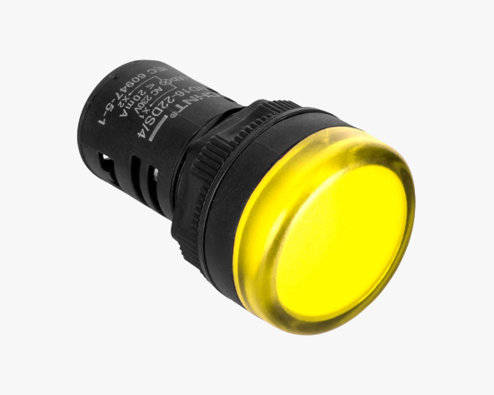 593076 Ազդանշանային լամպ դեղին ND16-22D/2 230V - ի նկար