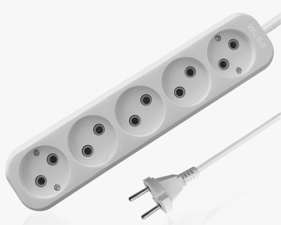 MGP-168 Երկարացման լարի բլոկ լարով 10մ. 5 տեղ. առանց հողանցման - ի նկար