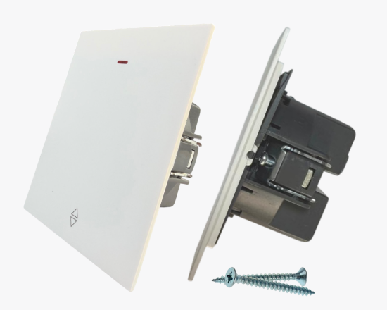 CC-PJ-12 Սպիտակ ռեվերս-անջատիչ 1 ստեղնով, ինդիկատորով (10) - ի նկար