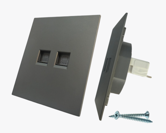 CC-PJ-41 Մոխրագույն համակարգչի վարդակ 2 տեղ. (10) - ի նկար