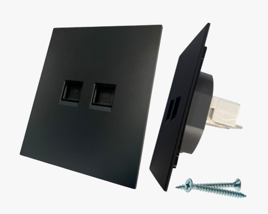 CC-PJ-41 Սև համակարգչի վարդակ 2 տեղ. (10) - ի նկար