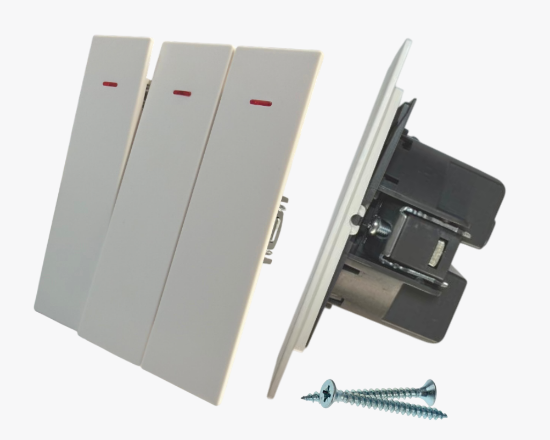 CC-PJ-90 Սպիտակ անջատիչ 3 տեղ ինդիկատորով (10) - ի նկար